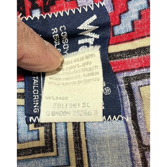 Vintage 90's RODEO Wrangler Mens Cut Western Shirt Red Print Long Sleeve XLT - Picture 7 of 7